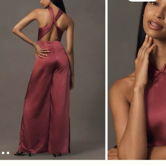 Anthropologie Elliatt Madelynn Jumpsuit color berry sz s - Picture 2 of 11